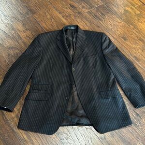 Bachrach Vintage Classic Blackish Gray Pinstripe Men's Blazer 44R